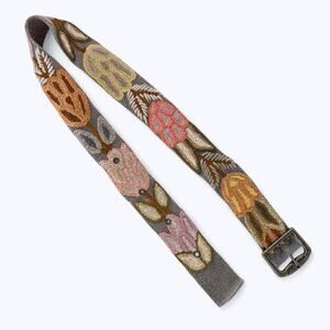 Peruvian Hand Embroidered Belt Alma Soul 100% Wool Womens S Boho Floral Design